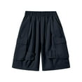 thumbnail image 5 of NAISIBABY Boys Cargo Shorts Size 5, Loose Fit with Pockets Elastic Waist Summer Causal Fashion Shorts Black, 5 of 6