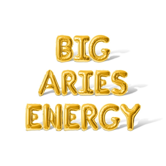 Letter Balloons - BIG ARIES ENERGY 16" Inch Alphabet Letters Foil Mylar Balloon Birthday Party Banner (Gold)