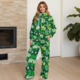 thumbnail image 4 of Xixirimido Green Shamrock Print Lounge Sets for Women Sweatsuits for Fall Winter 2 Piece Outfits Long Sleeve Sweatshirt Wide Leg Sweatpants Tracksuit Matching Set, Small, 4 of 7
