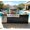 Black+96'', variant on 82" Modular Outdoor Kitchen Island with 6-Burner 85,000 BTU Stainless Steel Natural Grill, Rotisserie, Refrigerator, Sink & Granite Countertop