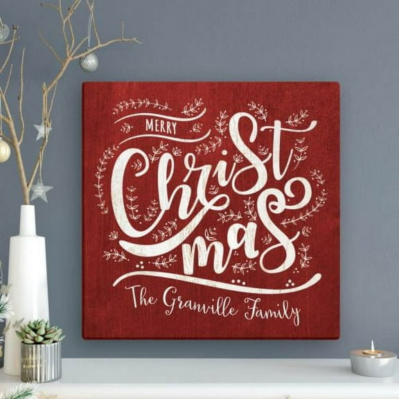 Personalized Merry Christmas Canvas 16x16