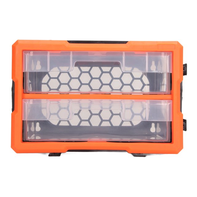 Caja organizadora de herramientas con 2 cajones, gran capacidad, para guardar tornillos y componentes