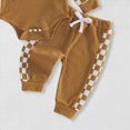 thumbnail image 6 of CAUYDY Baby Girl Clothes Set Preemie Girls Long Sleeved Bodysuit Infant Fall Winter Romper Newborn Going Home Outfit 0 3 6 9 12 18 24 Months Sizes 0-3 Months,Brown, 6 of 7