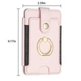 thumbnail image 3 of Feishell Credit Card Holder for Back of Phone with Ring Stand Stick on Phone,Ultra-Slim Self Adhesive,Magnetic Buckle Flip Stand Leather Wallet for iPhone/Android/Samsung/All Smartphones,Pink, 3 of 7
