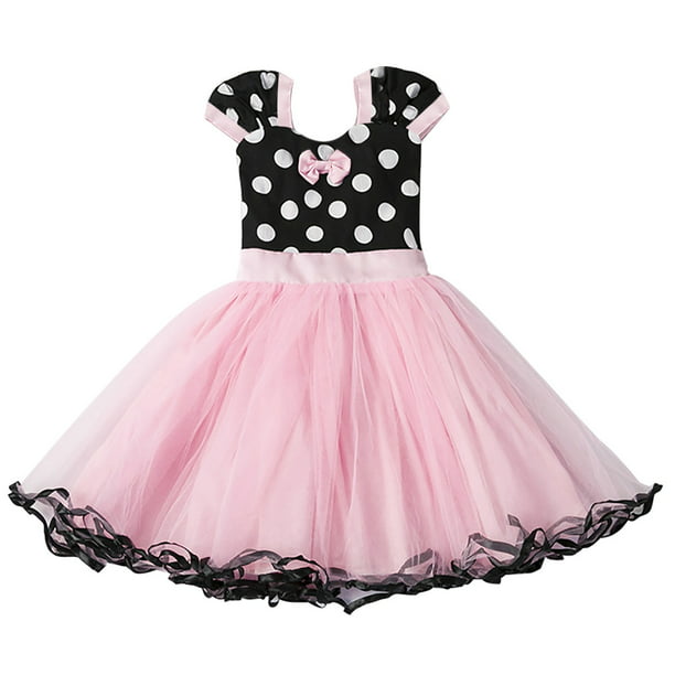Minnie Mouse Dress Girls' Polka Dots Princess Party Cosplay Pageant ...