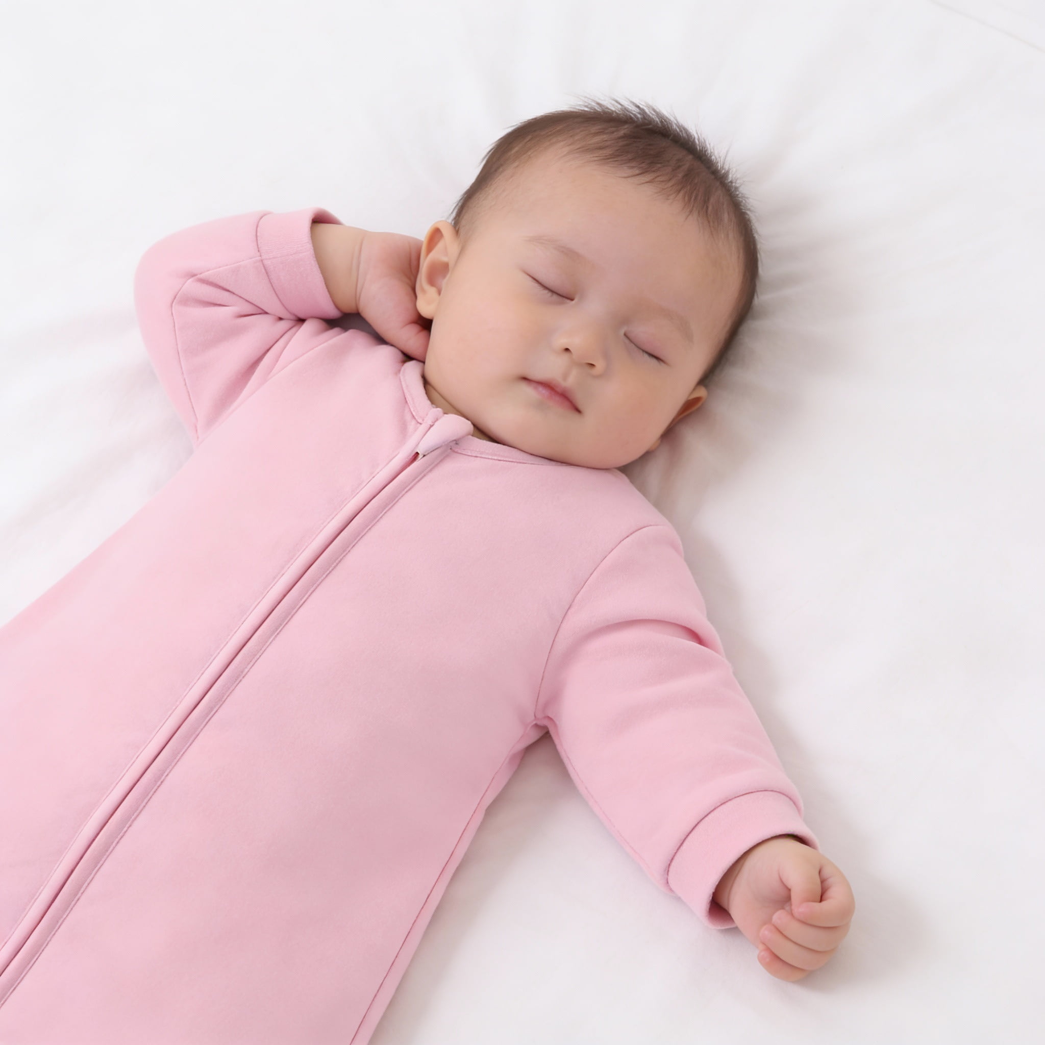 Baby Warm Sleeping Bag - Pink, 100% Polyester Fiber, Double Zipper Design, 3 Sizes (0-6M)
