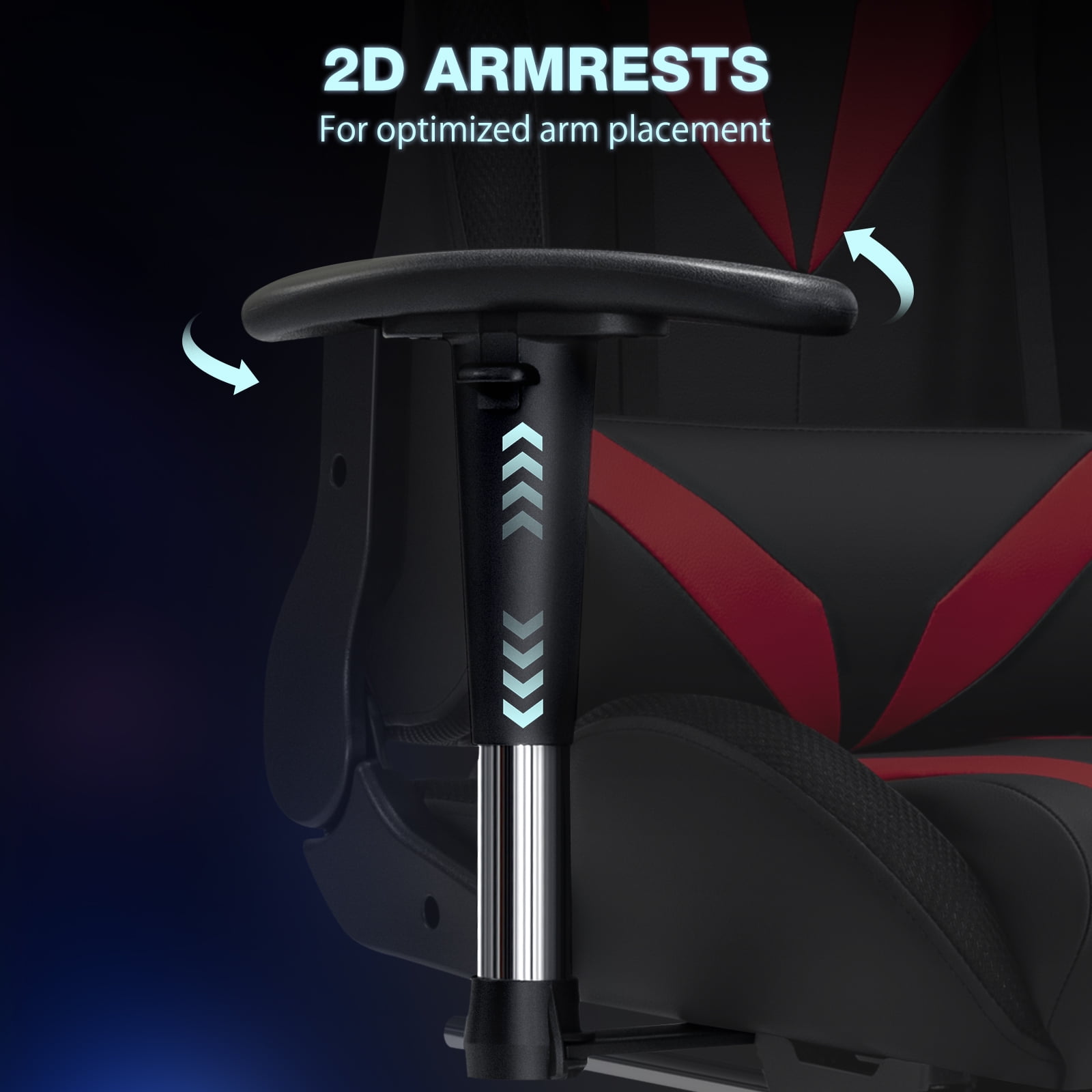Hoffree Gaming Chair with Speakers Gamer Chair with Footrest and Massage Reclining Video Game Chair with Led Lights and Swivel Seat and Headrest and 2D Armrests for Adults