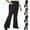 Black, variant on Women's Plus Size Flare Leggings Bootcut High Waist Work Slacks with Pocket Solid Color Winter Bell Bottoms Pants Black XXL