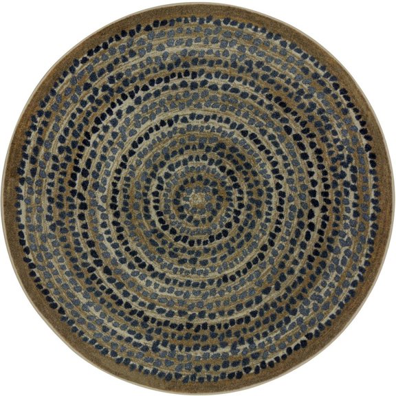 Joy Carpets Kid Essentials Peaceful Pebbles 7'7" Round Area Rug in Color Slate
