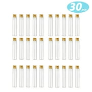 Test Tubes - 30pcs 30ml Clear Flat Test Tubes with Cork Stoppers,20*150mm,Plastic Test Tube with Wood Cork Acrylic Glass Tube Vase for Lab Bar, Scientific Experiments
