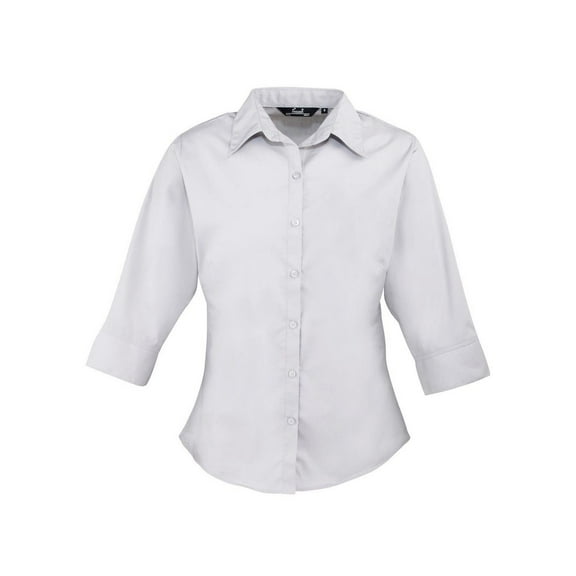 Premier Womens Poplin 3/4 Sleeve Shirt
