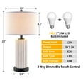 thumbnail image 7 of Kyrid 23''Ceramic Table Lamps Set of 2,3-Way Touch Control Bedside Lamps with USB Ports and AC Outlets (Bulbs Included), 7 of 7