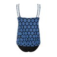thumbnail image 4 of Xdegoge Women's Tankini Swim Top with Blue Polka Dot Pattern, Ruffle Hem, Adjustable Straps, High Neck, Pair with Bottom for Modest Beachwear & Summer Outings, 4 of 5