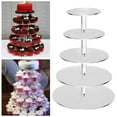 thumbnail image 4 of 3/4/5/6 Tier Cake Stand Transparent Glass Display Tray Rack Decoration Tool, 4 of 5