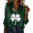 thumbnail image 3 of TaTaai Women Fashion St. Patrick's Day Long Sleeve Shirt Ladies Printed Round Neck Casual Blouse Lightweight Soft Polyester Top for Daily Party Work Vacation All Seasons Wear Gift, 3 of 5