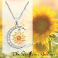 thumbnail image 2 of CUOKA MIRACLE Sunflower Necklace 925 Sterling Silver Opal Sunflower Moon Pendant Necklace Jewelry Birthday Mother's Day Gift for Girlfriend Wife Mom Sister Friend, 2 of 7