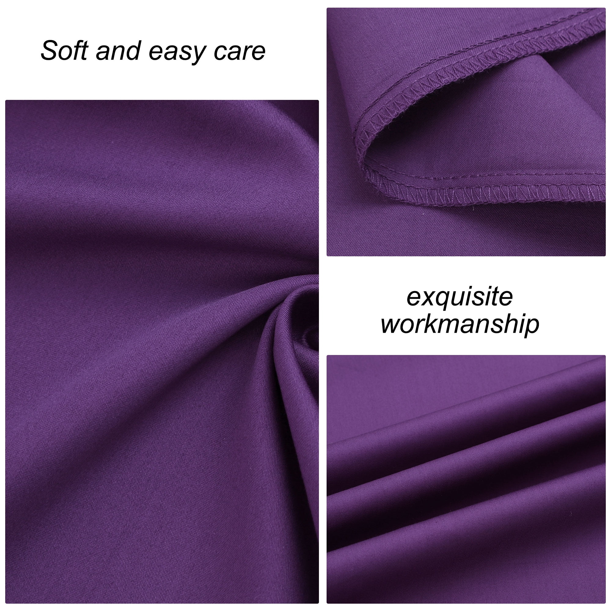 Unique Bargains Breathable Zipper Closure Cotton Pillowcases 2 Pcs Grape Standard