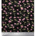 thumbnail image 1 of Soimoi Moss Georgette Fabric Leaves & Floral Artistic Print Fabric by The Yard 42 Inch Wide, 1 of 3