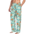 thumbnail image 2 of Uemuo Cute Sloth on Floral Tree Pattern Men's Wide Leg Palazzo Lounge Pants with Pockets Light Weight Loose Comfy Casual Pajama Pants-Medium, 2 of 9