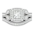 thumbnail image 2 of Dazzlingrock Collection 0.80 Carat (ctw) 14K Round Diamond Bridal Vintage Halo Engagement Ring Set 3/4 CT, White Gold, Size 4, 2 of 4