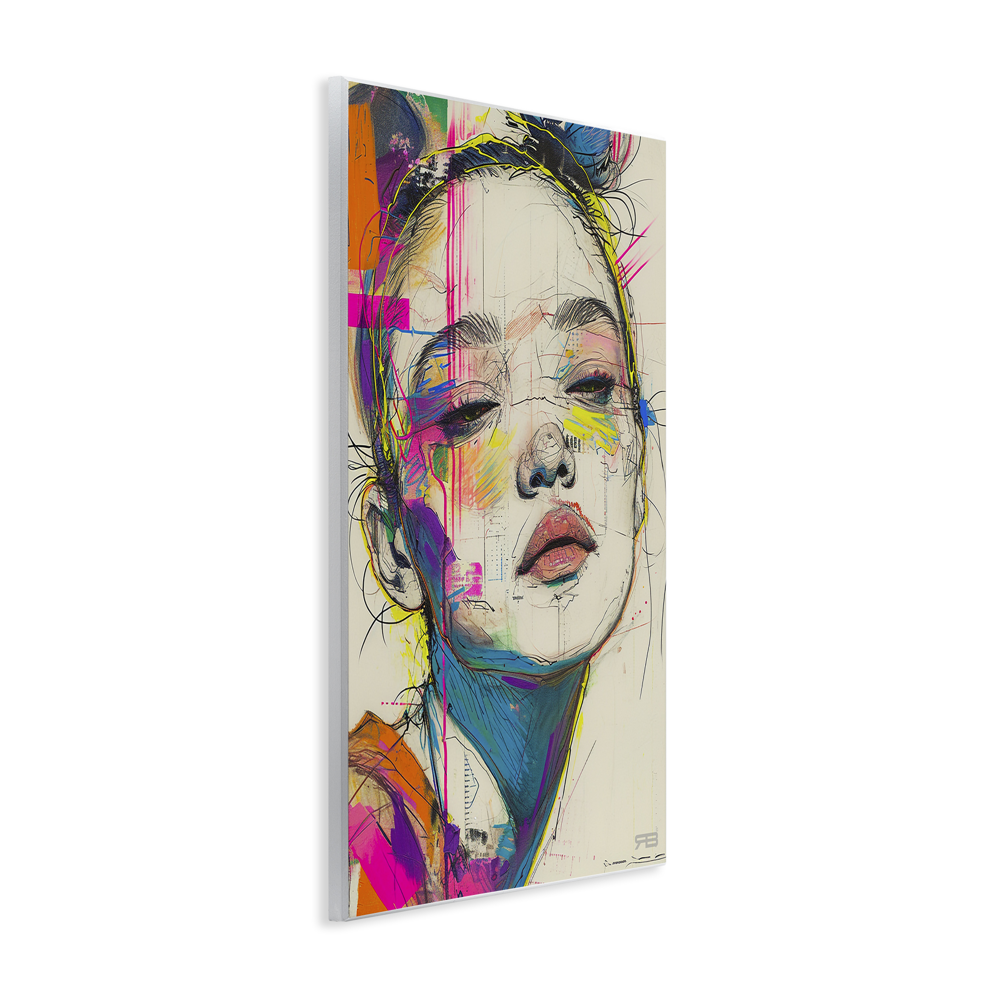 Stupell Industries Bright Sketch Visage Novelty Painting Unframed Art Print Wall Art, 10 x 15