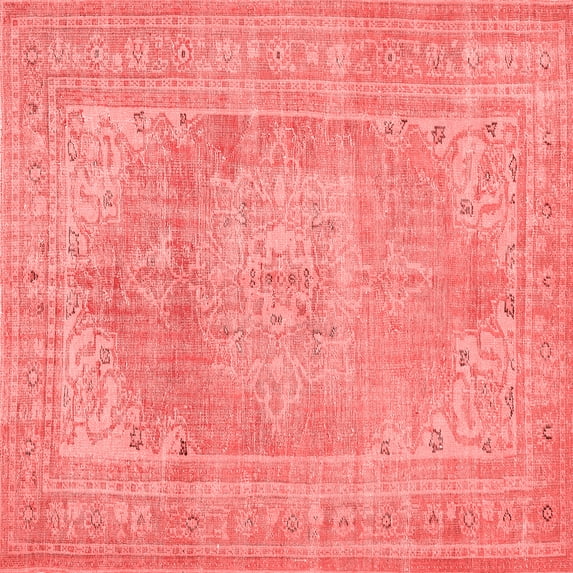 Ahgly Company Machine Washable Indoor Square Persian Red Traditional Area Rugs, 5' Square