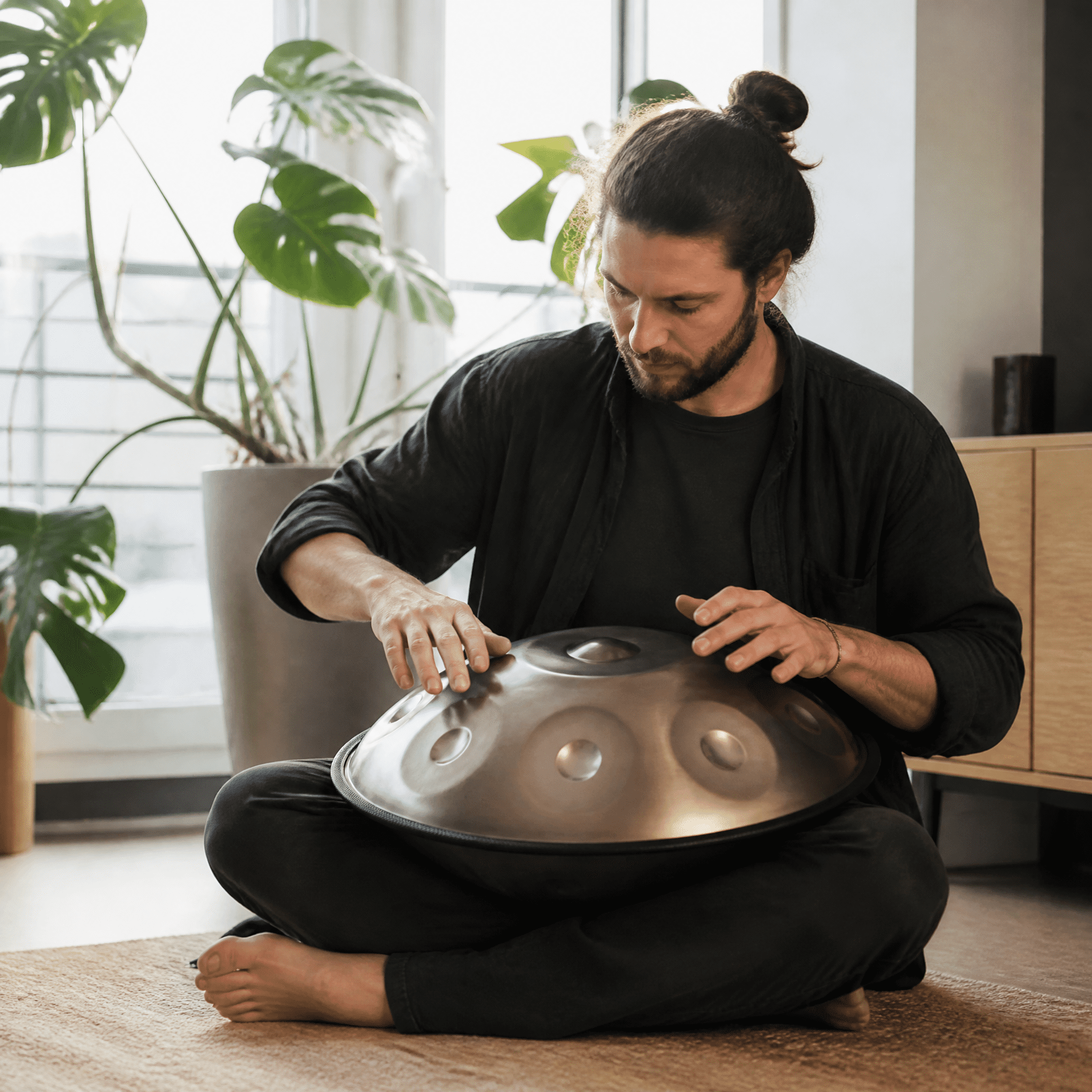 9 Notes Gold Solid Color Handpan Drum Steel Percussion Instrument