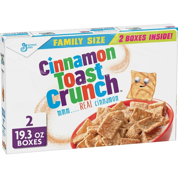 Cinnamon Toast Crunch, Breakfast Cereal, Family Size 2 Pack, 38.6 oz