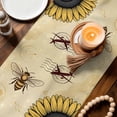 thumbnail image 4 of Table Runner - 72 Inch Long, Farmhouse Sunflowers Kitchen Dining Table Runner Dresser Scarves, Vintage Bees Airplane Country Floral Farmhouse Decor for Coffee Tables Wedding Party Banquet, 4 of 8