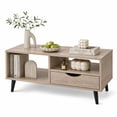 thumbnail image 4 of Rectangle Coffee Table with Drawer & Storage Shelf, Modern Center Table for Living Room,Natural, 4 of 8