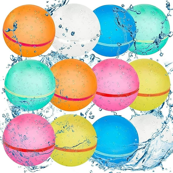 12 Pcs Reusable Water Balloons Water Balls,bbiodegradable Water Balloons,soft Silicone Water Balloons Self Sealing Quick Fill Summer Games For Kids Ou