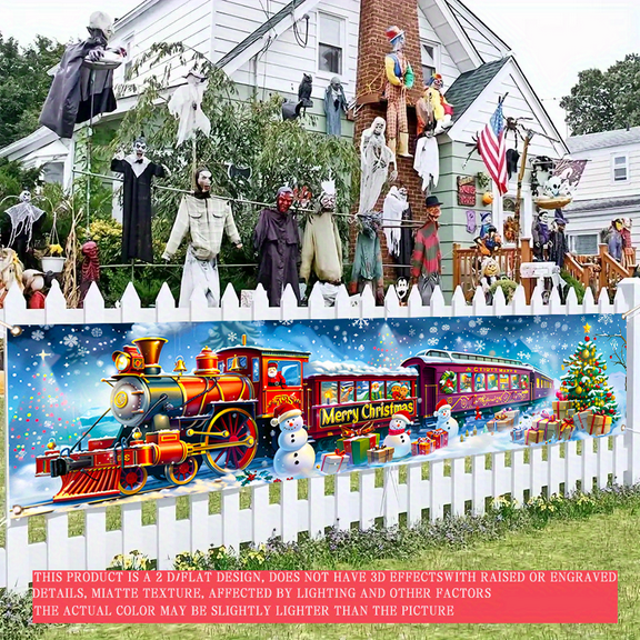 1 PC, 2D Flat/ Flat art decorative banner decoration, snowflake dancing design pattern, 78.8x17.7 inches (200x45cm), universal daily wall decoration, elegant daily front door decoration, party banner