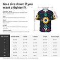 thumbnail image 5 of Gukieu Colorful Mexican Flower Print Men's Short-sleeved Shirts, Button-down Lapel Hawaiian Shirts, T-shirts, Beach Vacation Summer Casual Wear,X-Large, 5 of 7