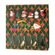 thumbnail image 1 of Juego de cucharas y tenedores navideños, cucharas para café, postres y leche, regalo navideño multiusos. Caja verde dorada, 1 of 9