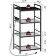 thumbnail image 4 of Bakers Rack with Power Outlet, Microwave Stand with Hooks, Multifunctional Storage Rack, Coffee Bar with Enclosure, Kitchen Storage Shelf, for Kitchen, Dining Room, Black BRHB40E01, 4 of 18