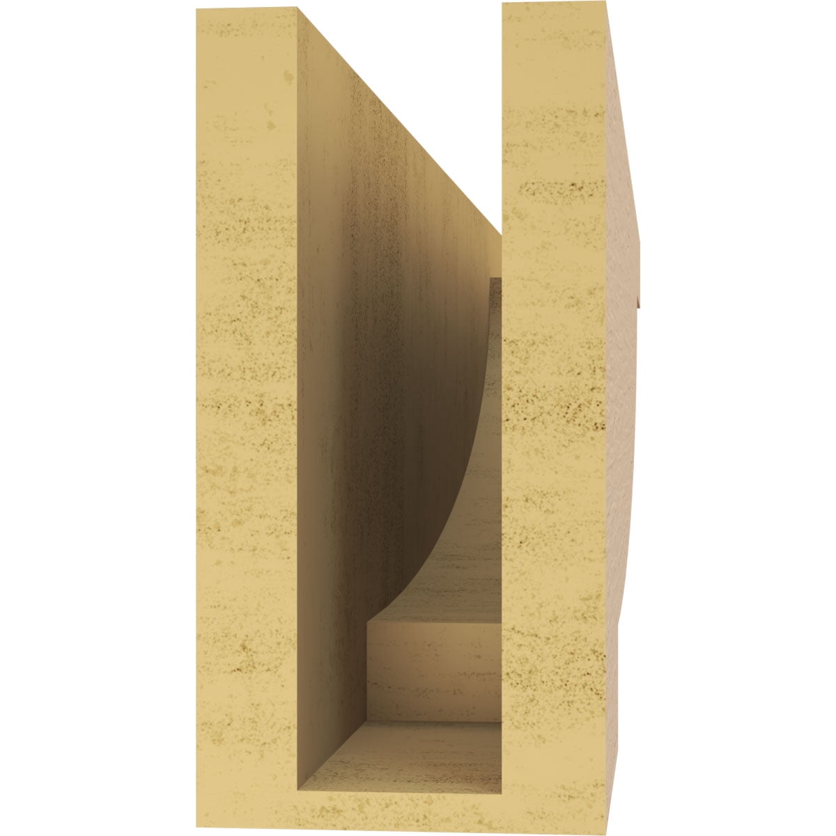 4"W x 24"D x 8"H Thin Alpine Rough Cedar Woodgrain TimberThane Corbel, Primed Tan