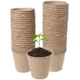 thumbnail image 1 of Biodegradable Pots, 50pcs Biodegradable Seedling Pot, Peat-free Fiber Pots, 1 of 5