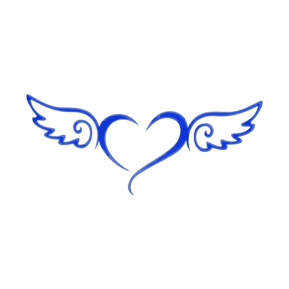 Unique Bargains Reflective Bumper Decal Blue Square Heart Shaped Angel Wings Reflective Car Sticker Personalized Decoration Vehicle Body or Door or Window