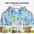 thumbnail image 4 of Daiia Cartoon Rocket With Space Pattern Women's Fashion Hoodies & Sweatshirts with Kangaroo Pocket Hooded Sweatshirt with Eye-catching Drawstrings-Small, 4 of 7