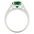 thumbnail image 4 of Clara Pucci 18K White Gold 2.52 Simulated Emerald Engraveable Engagement Ring + Wedding Band Set, 4 of 7