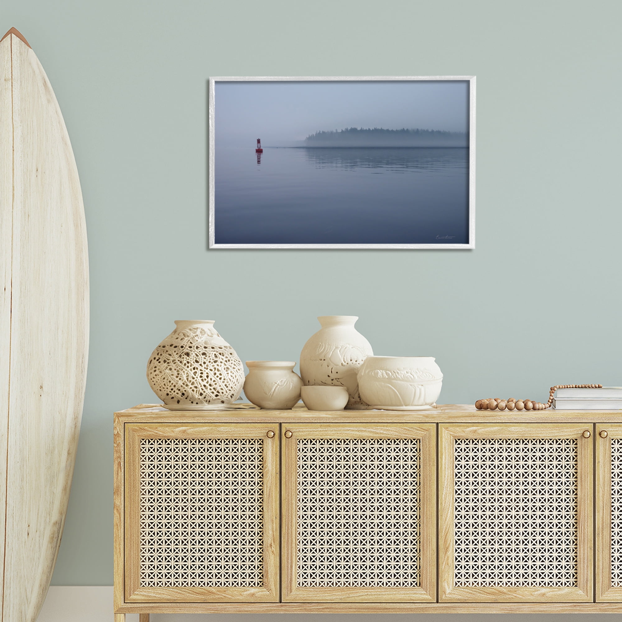 Stupell Industries Penobscot Bay Landscape Landscape Photography White Framed Art Print Wall Art, 30 x 20