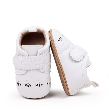 Mildsown Baby Girls Leather Shoes Solid Hollow Out Soft Sole Non-Slip Shoes