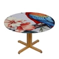 thumbnail image 3 of WYYP  Round Fitted Tablecloth Watercolor Parrot Bird Animal Table Cloth with Elastic Edged Waterproof Wipeable Round Table Cover for Patio Parties Outdoor Decor White, 3 of 7