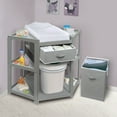 Badger Basket Diaper Corner Baby Changing Table with Hamper and Basket