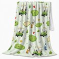 thumbnail image 2 of Playful Cartoon Golf Cart Pattern, Playful Golf Art Scene, Warm Flannel Blanket for Clubhouse and Game Room with Detailed Artwork, Golf Lovers Father's Day Gift, Artistic Home Decor, 2 of 9