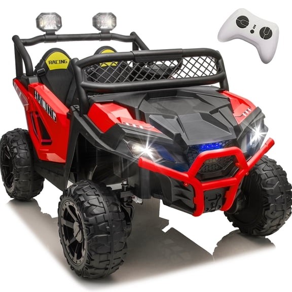 Xuanlur 24V Ride on Toys for Big Kids, 2 Seater Kids Electric Car w/Remote Control, 4x200W Motors, 4WD/2WD, EVA Tires, 4-Wheel Suspension, LED Lights, Bluetooth, Ride On UTV for Kids Ages 3-8, Red