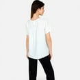 thumbnail image 5 of Women's Lace Yoke Short Sleeve Blouse with Pleated Front - X Large, White, 5 of 7