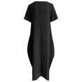 thumbnail image 5 of Sngxgn Women's Pleated Flowy Dresses Casual Midi Ruffle Dress(Black,XXL), 5 of 5
