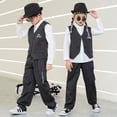 thumbnail image 3 of Traje de chaleco para niños, traje de baile callejero, disfraz de hip hop para niños, disfraz de baile de jazz para niñas, 3 of 5