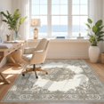 thumbnail image 3 of Design&I 8'x10' Washable Area Rug Beige Latte Boho Taupe Ivory Delicate Scrolling Balanced Farmhouse for Living Room, Family Extra Large Skid-Resistant Low Profile, 3 of 7